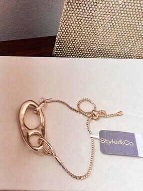 Style & Co.  | Gold-Tone Interlocking Oval Center Bracelet | NWT